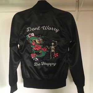 Valfre “Don’t Worry Be Happy” Bomber Jacket